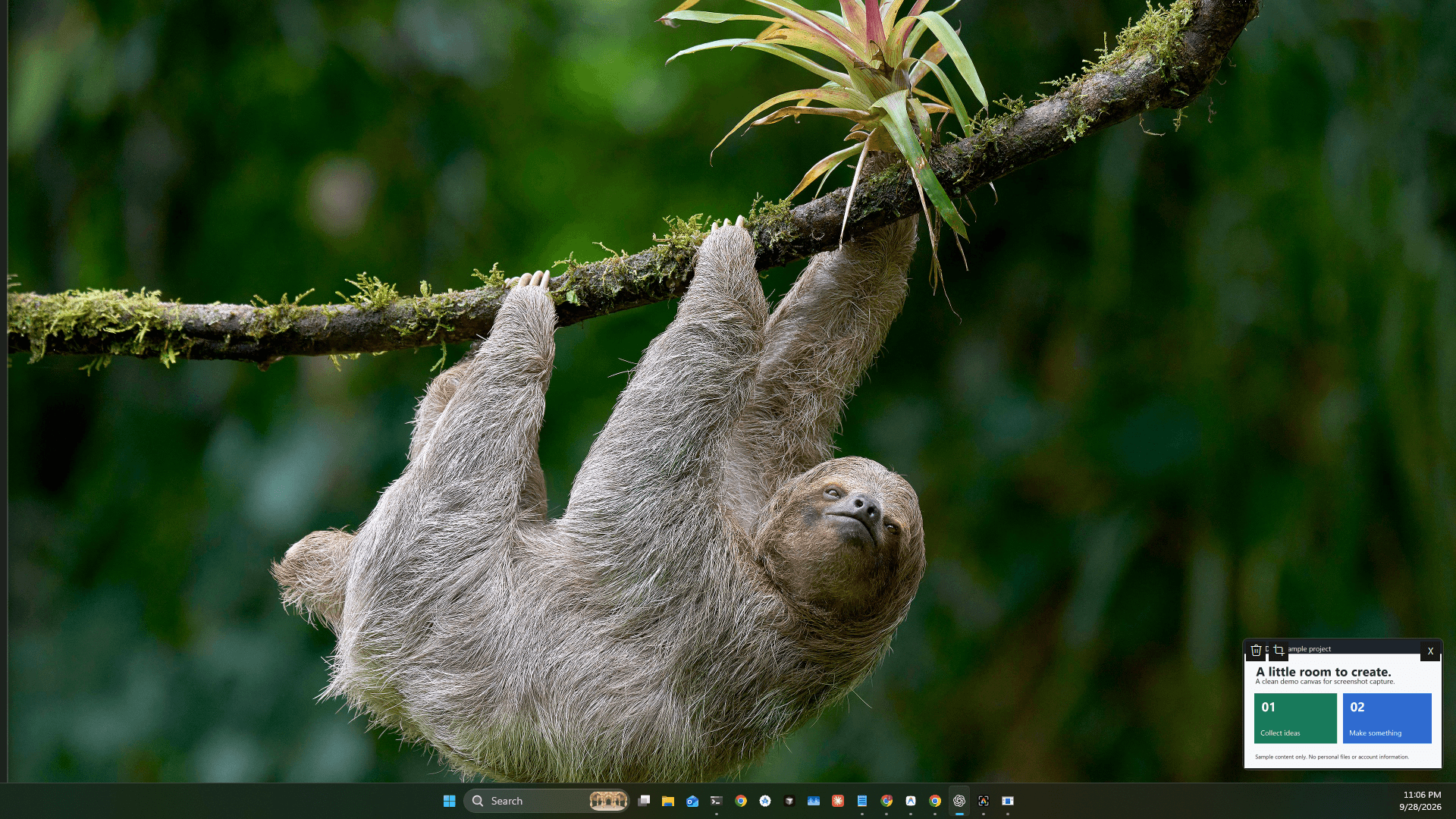 A Windows desktop with a MacShot floating capture thumbnail at the bottom right